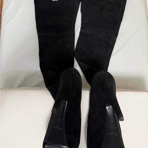 Yves Saint Laurent Black Over-the-Knee Boots - Picture 5 of 6